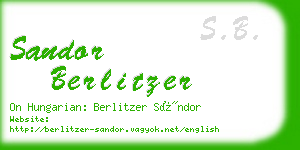 sandor berlitzer business card